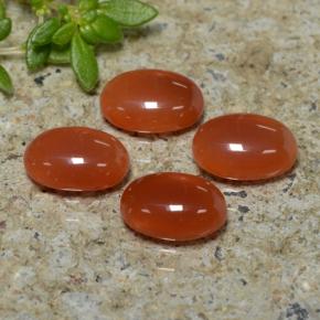 Warm Orange Agate Gem - 0.7ct Oval Cabochon (ID: 471630)