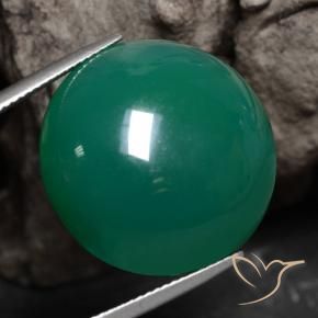29.91 ct Green Agate Stone, Natural Agate in Round Cabochon Shape for Sale