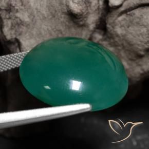 Agate Gemstone in 22.1 mm Size for Sale, Agate Stone in Medium Green Color
