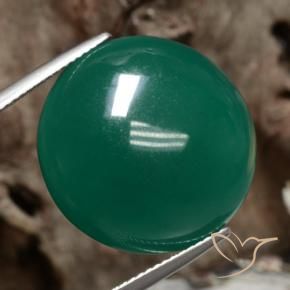 19.81 ct Green Agate Stone, Natural Agate in Round Cabochon Shape for Sale