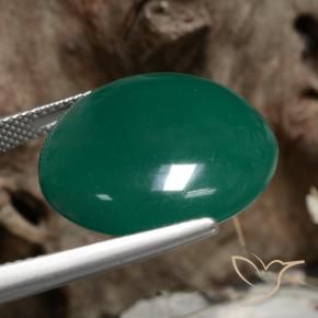 Agate Gemstone in 20 mm (calibrated) Size for Sale, Agate Stone in Medium Dark Green Color