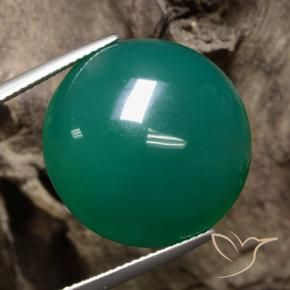 25.57 ct Green Agate Stone, Natural Agate in Round Cabochon Shape for Sale