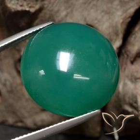 23.89 ct Green Agate Stone, Natural Agate in Round Cabochon Shape for Sale