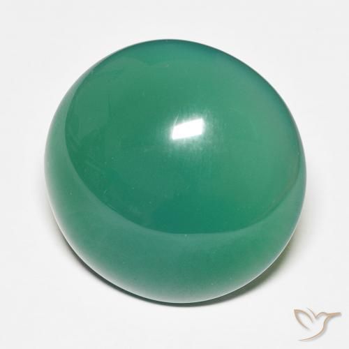 27.70 ct Green Agate Stone, Natural Agate in Round Cabochon Shape for Sale