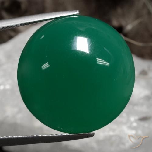 30.19ct Natural Medium Green Agate, Round, Translucent