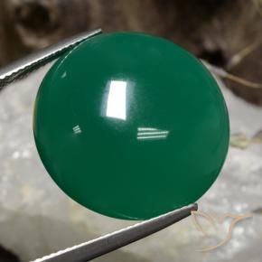 30.19 ct Green Agate Stone, Natural Agate in Round Cabochon Shape for Sale