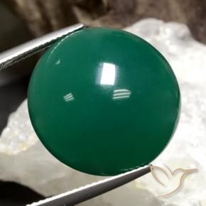 25.49 ct Green Agate Stone, Natural Agate in Round Cabochon Shape for Sale