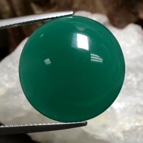 Medium Green Agate Gem - 23.8ct Round Cabochon (ID: 473136)