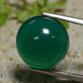 5.15 ct Green Agate Stone, Natural Agate in Round Cabochon Shape for Sale
