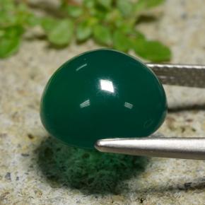 Agate Gemstone in 11 mm (calibrated) Size for Sale, Agate Stone in Green Color