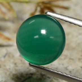 2.83 ct Green Agate Stone, Natural Agate in Round Cabochon Shape for Sale