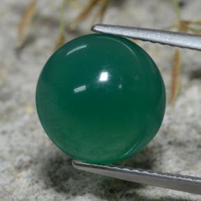 5.66 ct Green Agate Stone, Natural Agate in Round Cabochon Shape for Sale