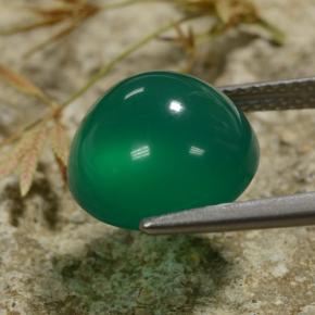 Agate Gemstone in 12 mm (calibrated) Size for Sale, Agate Stone in Medium Green Color