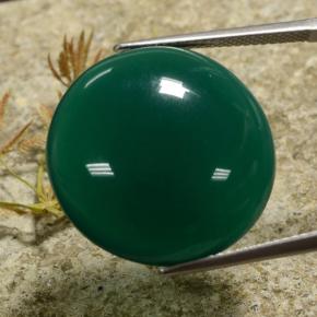 25.18 ct Green Agate Stone, Natural Agate in Round Cabochon Shape for Sale