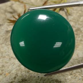 30.40 ct Green Agate Stone, Natural Agate in Round Cabochon Shape for Sale