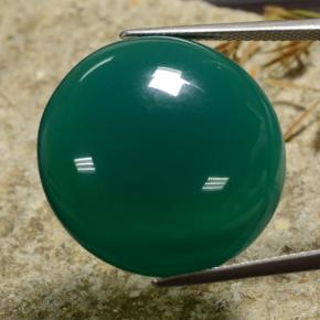 30.72 ct Green Agate Stone, Natural Agate in Round Cabochon Shape for Sale