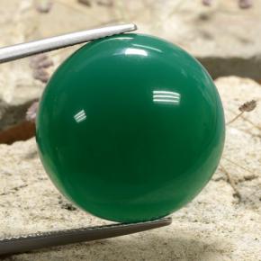 gelblich-grün Achat Edelstein - 25.8ct Rund Cabochon (ID: 473915)