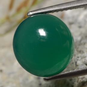 4.82 ct Green Agate Stone, Natural Agate in Round Cabochon Shape for Sale