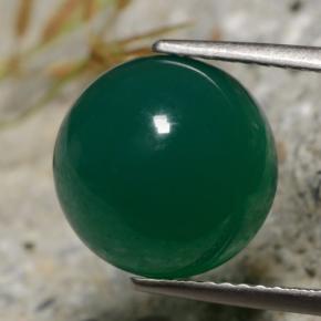 6.34 ct Green Agate Stone, Natural Agate in Round Cabochon Shape for Sale