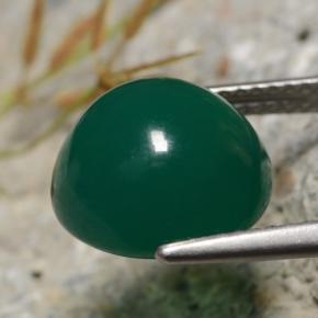 Agate Gemstone in 11 mm (calibrated) Size for Sale, Agate Stone in Medium Dark Green Color