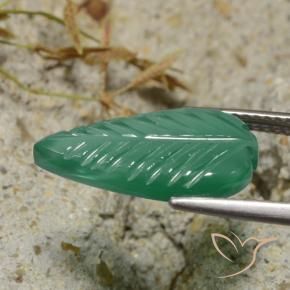Agate Gemstone in 17.6 x 9.2 mm Size for Sale, Agate Stone in Medium Green Color