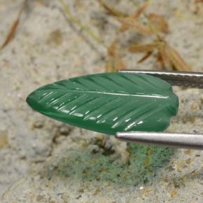 Agate Gemstone in 16.9 x 8.8 mm Size for Sale, Agate Stone in Warm Green Color
