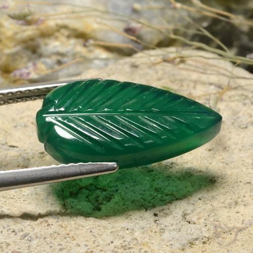 Agate Gemstone in 17.6 x 9.9 mm Size for Sale, Agate Stone in Yellowish Green Color