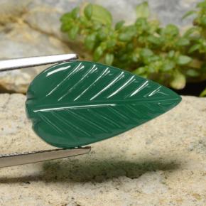 4.79 ct Green Agate Stone, Natural Agate in Fantasy Carved Leaf Shape for Sale