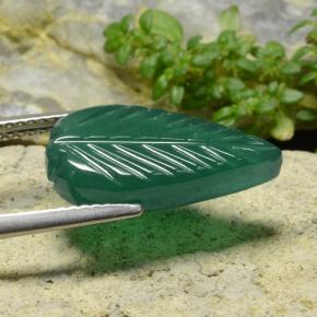 Agate Gemstone in 17.8 x 9.7 mm Size for Sale, Agate Stone in Medium Green Color