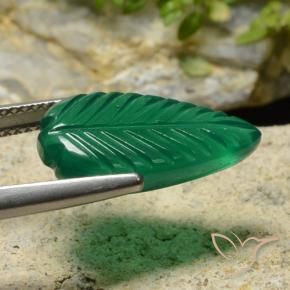 Agate Gemstone in 18.2 x 9.5 mm Size for Sale, Agate Stone in Warm Green Color