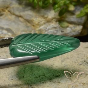 Agate Gemstone in 19.1 x 9.3 mm Size for Sale, Agate Stone in Medium Green Color