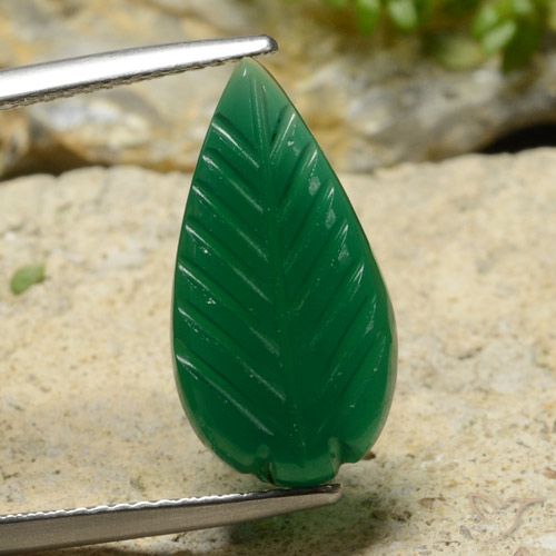 4.96ct Natural Medium Green Agate, Flower Cut, Translucent