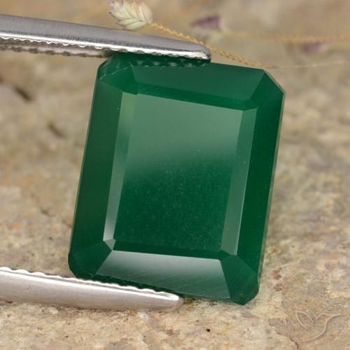 5.06 ct Green Agate Stone, Natural Agate in Octagon Step Cut Shape for Sale