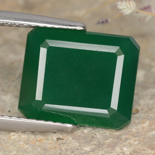 Medium Green Agate Gem - 5.2ct Octagon Step Cut (ID: 477911)