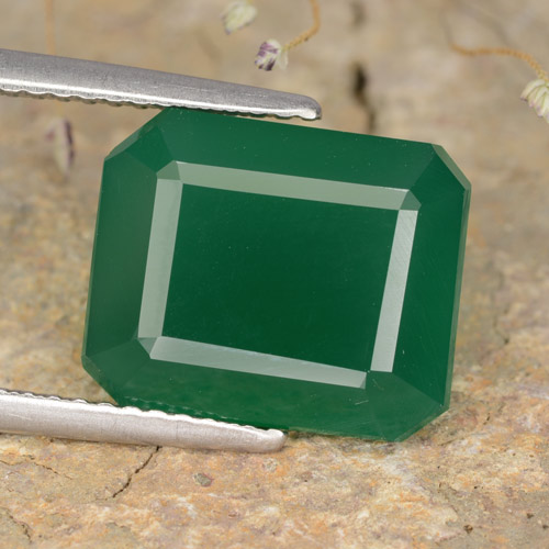 Verde giallastro Agata Gem - 5.3ct Taglio ottagonale (ID: 478076)