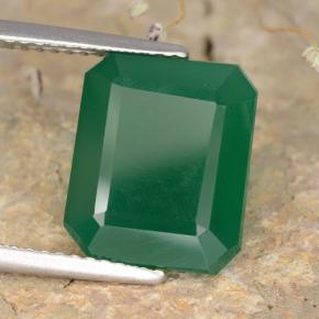 5.28 ct Green Agate Stone, Natural Agate in Octagon Step Cut Shape for Sale