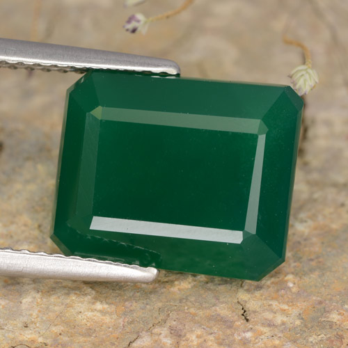 Medium Green Agate Gem - 5.2ct Octagon Step Cut (ID: 478083)