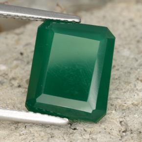 3.79 ct Green Agate Stone, Natural Agate in Octagon Step Cut Shape for Sale