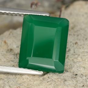 3.78 ct Green Agate Stone, Natural Agate in Octagon Step Cut Shape for Sale
