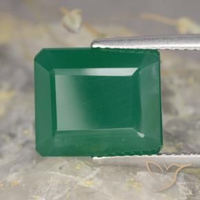 5.34 ct Green Agate Stone, Natural Agate in Octagon Step Cut Shape for Sale