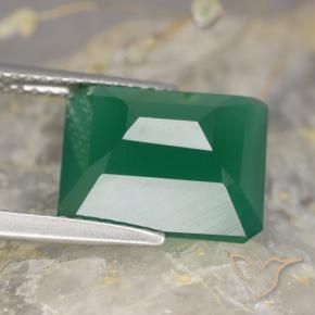 Agate Gemstone in 12 x 10 mm (calibrated) Size for Sale, Agate Stone in Medium Deep Green Color
