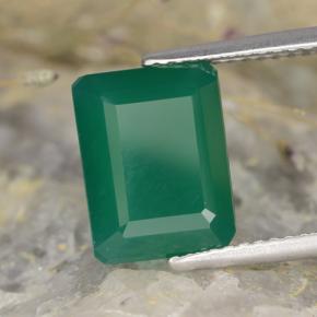 3.73 ct Green Agate Stone, Natural Agate in Octagon Step Cut Shape for Sale