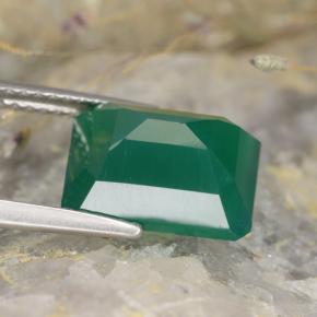Agate Gemstone in 11 x 8.3 mm Size for Sale, Agate Stone in Forest Green Color