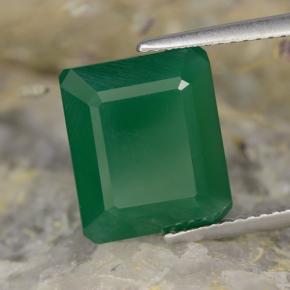 5.13 ct Green Agate Stone, Natural Agate in Octagon Step Cut Shape for Sale