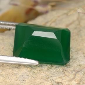 Agate Gemstone in 12 x 10 mm (calibrated) Size for Sale, Agate Stone in Medium Green Color