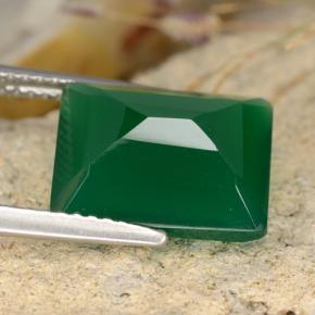Agate Gemstone in 12 x 10 mm (calibrated) Size for Sale, Agate Stone in Forest Green Color