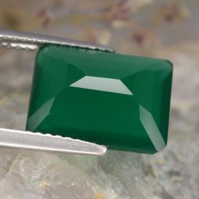 Agate Gemstone in 12 x 10 mm (calibrated) Size for Sale, Agate Stone in Medium Green Color