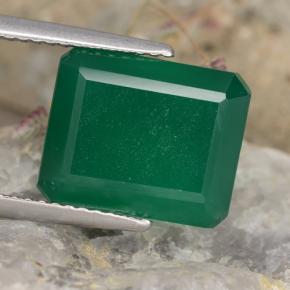 5.11 ct Green Agate Gemstone, Agate Gem in Octagon Step Cut Shape for Sale.