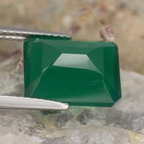 Agate Gemstone in 12 x 10 mm (calibrated) Size for Sale, Agate Stone in Medium Green Color