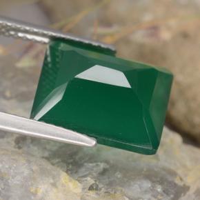 Agate Gemstone in 12 x 10 mm (calibrated) Size for Sale, Agate Stone in Medium Green Color